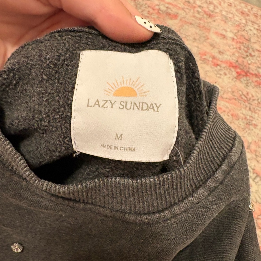 Lazy Sunday Women's Gray Crew Neck Sweater